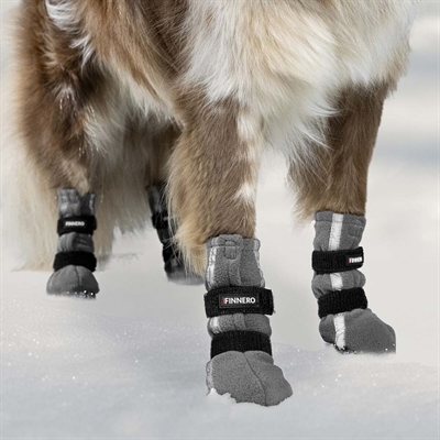 Finnero Halla Reflective Hundskor 4 Stk GRÅ